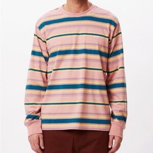 Obey Highland Striped Long Sleeve Shirt - Size M